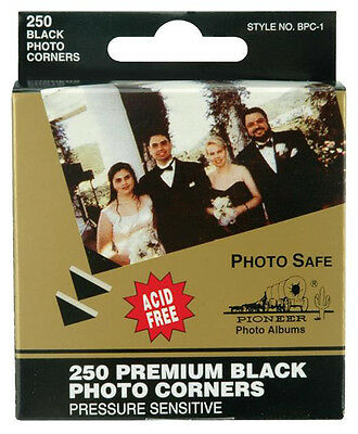 Pioneer Photo Corners Black Self-adhesive 250/box