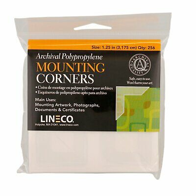 Lineco Archival Polypropylene Mounting Corners, Full View, 1.25 Inch, 256 Pack