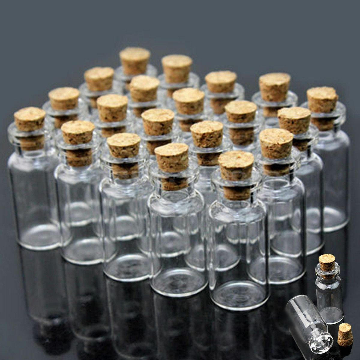 0.5/1/2/5ML Mini Small Cork Stopper Glass Vial Jars Containers Bottle Wholesale