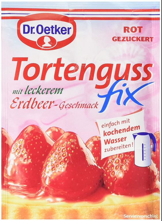 Dr Oetker Baking Tortenguss Fix With Strawberry Flavor 1.8oz Bags