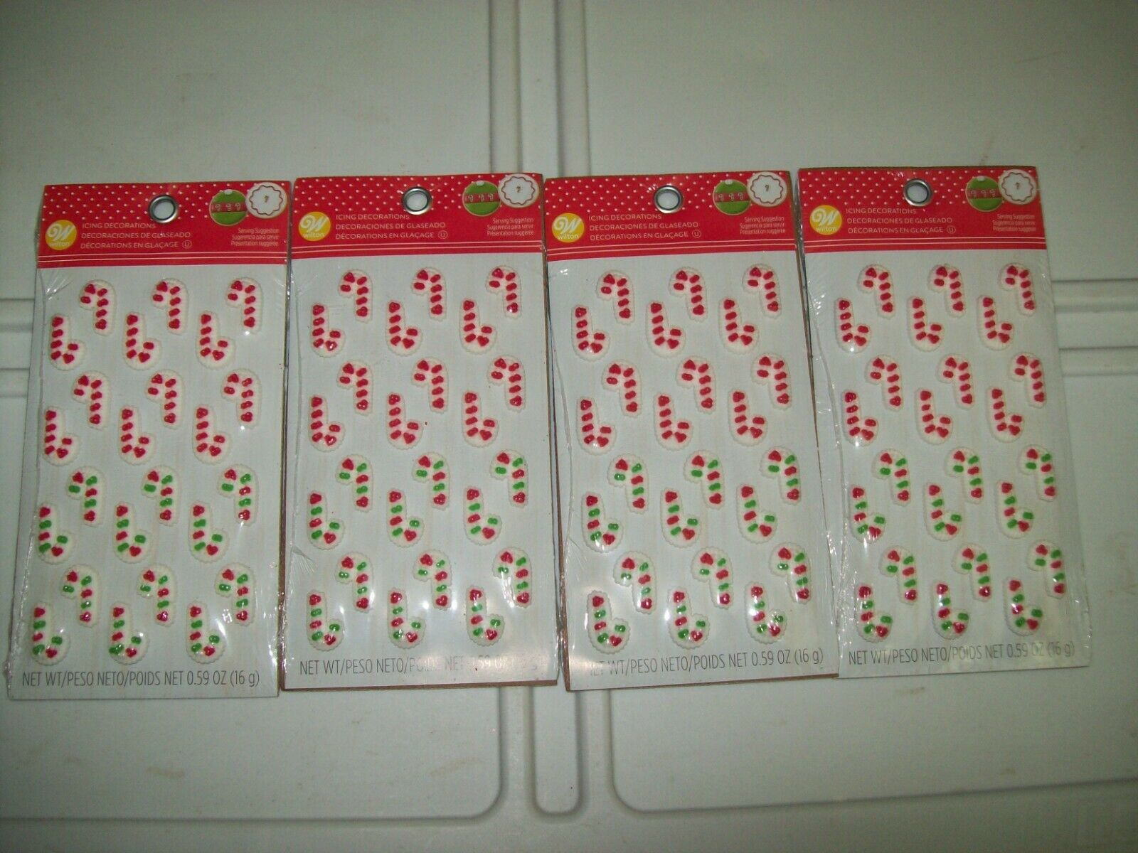 Candy Cane Icing Decorations 24/Pkg-4 Packages Christmas Party/Cake/Cupcake Wilt