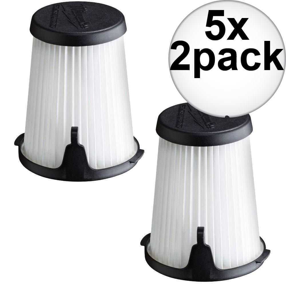 Milwaukee 49-90-1950-5 HEPA Filter Replacement for 0850-20 Compact VAC 5x 2pk
