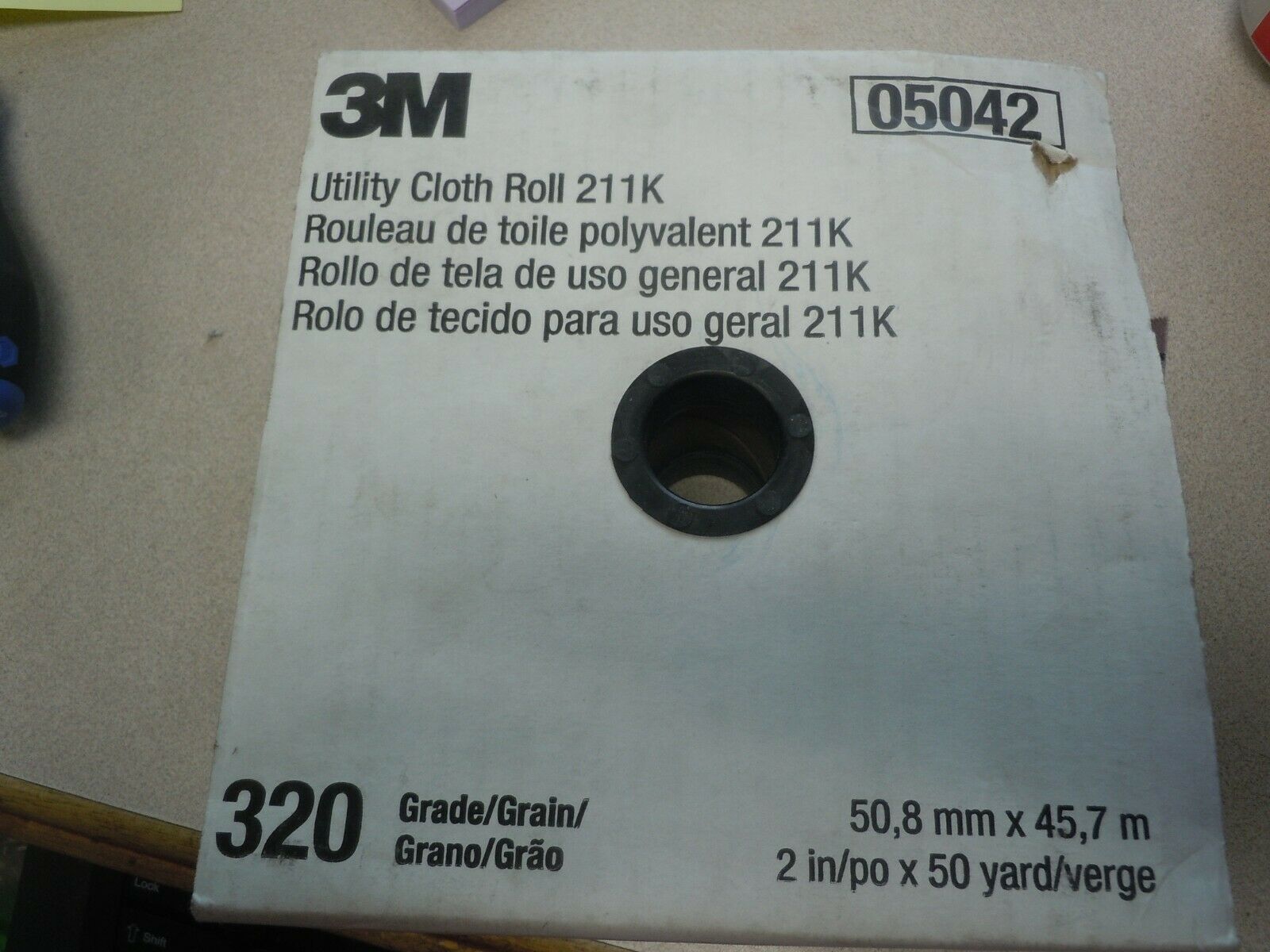 3m 05042 Abrasive Roll Utility Cloth Roll 211k 320 Grit 2" X 150ft - New In Box