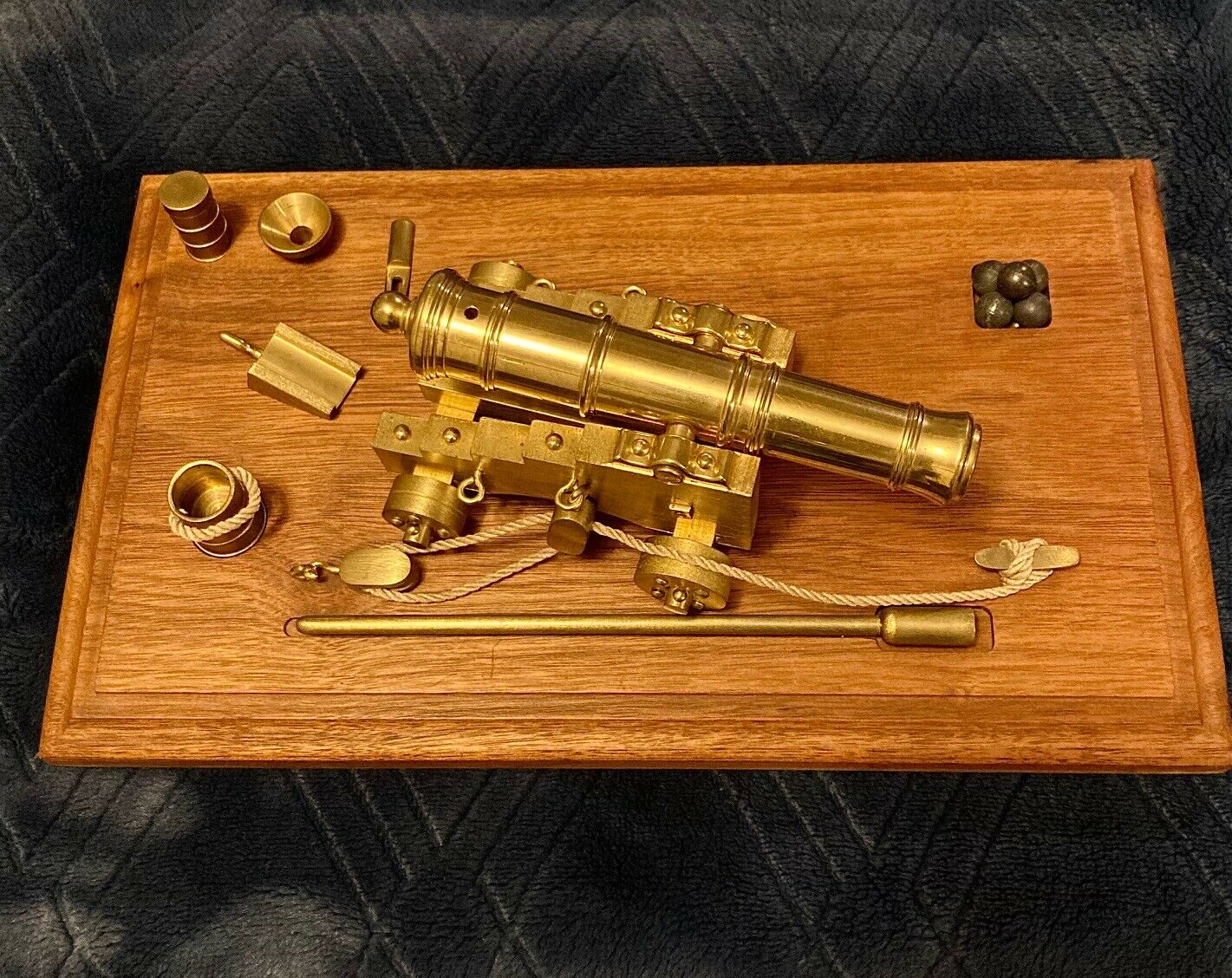 Vintage Miniature Brass Naval Cannon Made By Valley Cannon Works