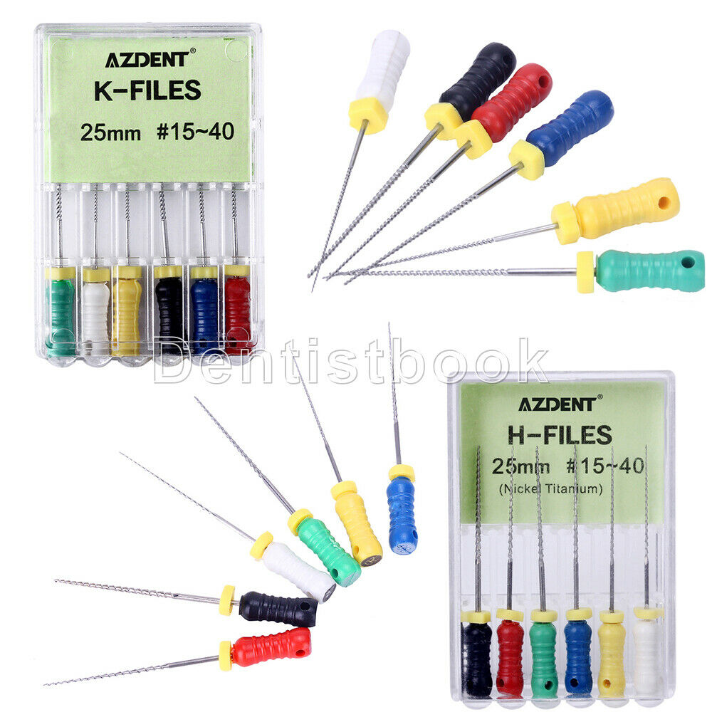 AZDENT Dental Endo Root Canal Niti File K-Files H-File Hand Use 25mm #15-40