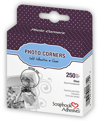 3L Scrapbook Adhesives Photo Mounting Corners Clear 3/8