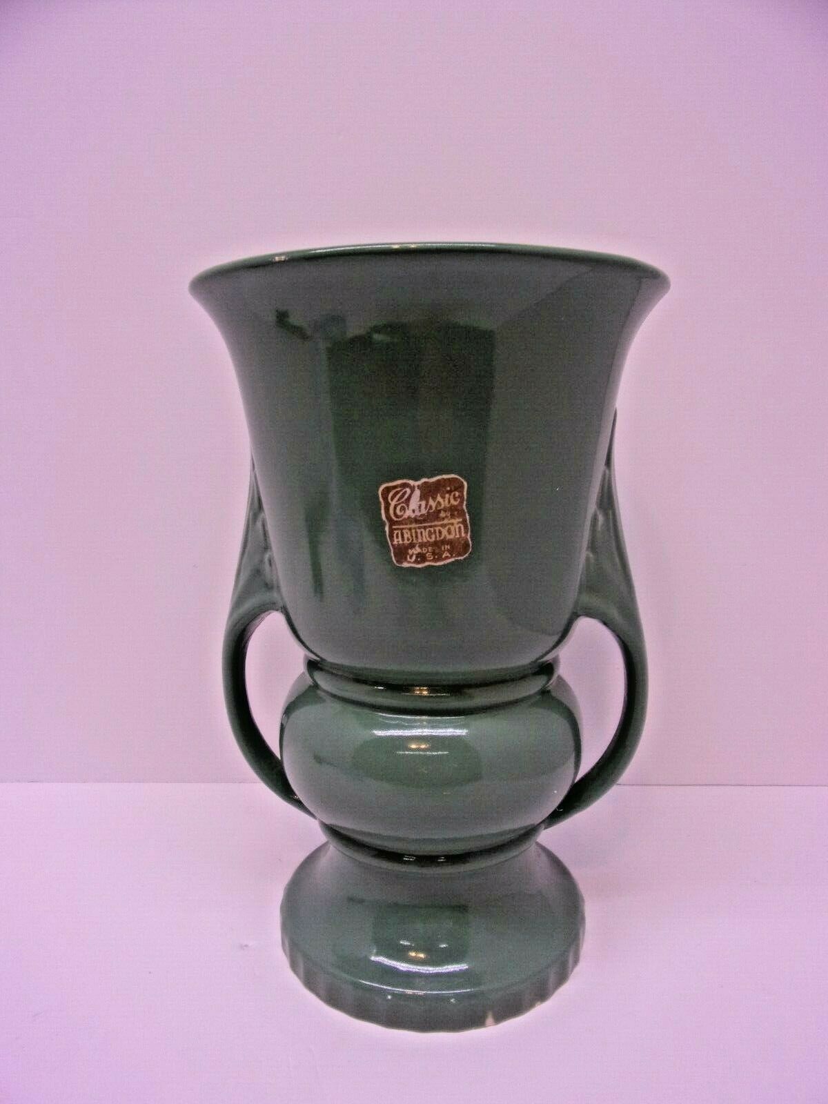 Abingdon Pottery Art Deco 9 3/4" Vase Green