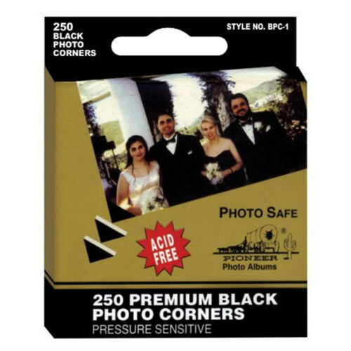 Pioneer Self Adhesive Photo Corners 250 Package Black
