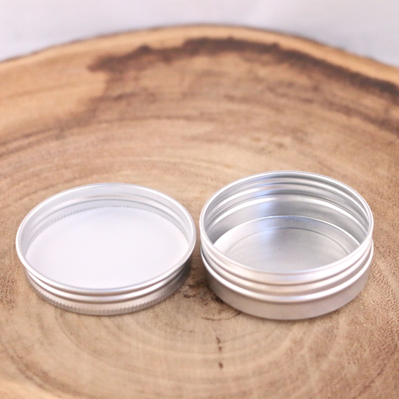 1 Oz Shallow Round Metal Tin Containers Cans For Lip Balm & Craft Storage (24)