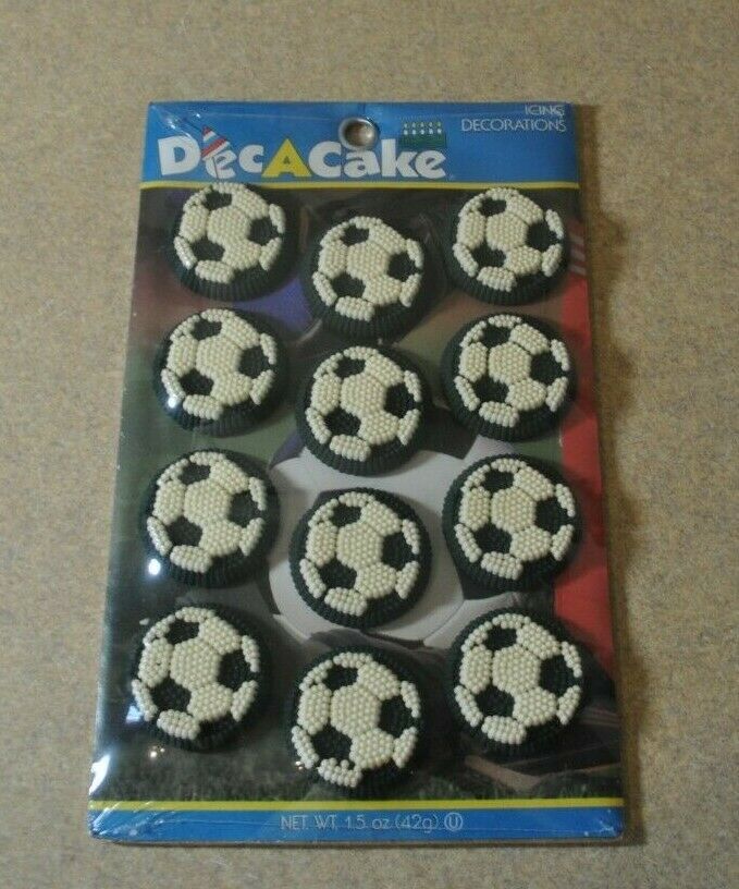 DecACake Cake/Cupcake Candy Icing Cake/Cupcake Decorations *Soccer Balls