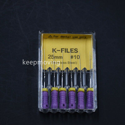 10 Packs Dental Endo K-files 25mm #10 Endodontic Instruments Hand Use Files