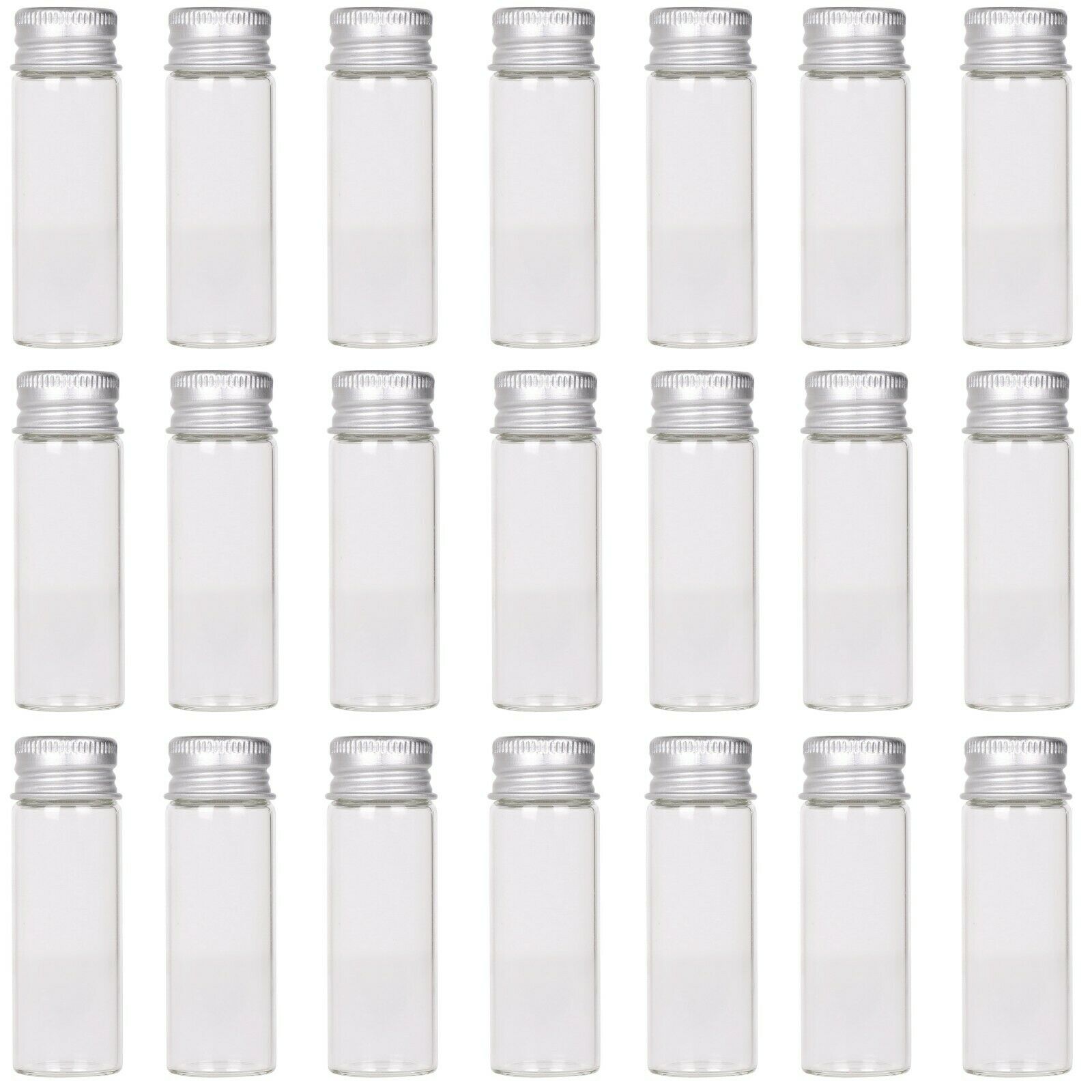 24X 15ml Small Glass Bottles Tiny Vials Mini Jars with Aluminum Screw Lids Top