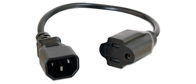 1-ft Iec320 C14 Male To 3-prong Nema 5-15 Outlet Female Power Cord Adapter