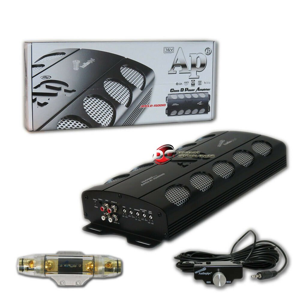 Audiopipe Apcle-15001d 1-channel Mono Block Car Audio Amp Amplifier 1500w Rms