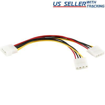 4-pin Molex Male To 2x Female Power Y-splitter Cable Ide Ip4 Extension Adapter