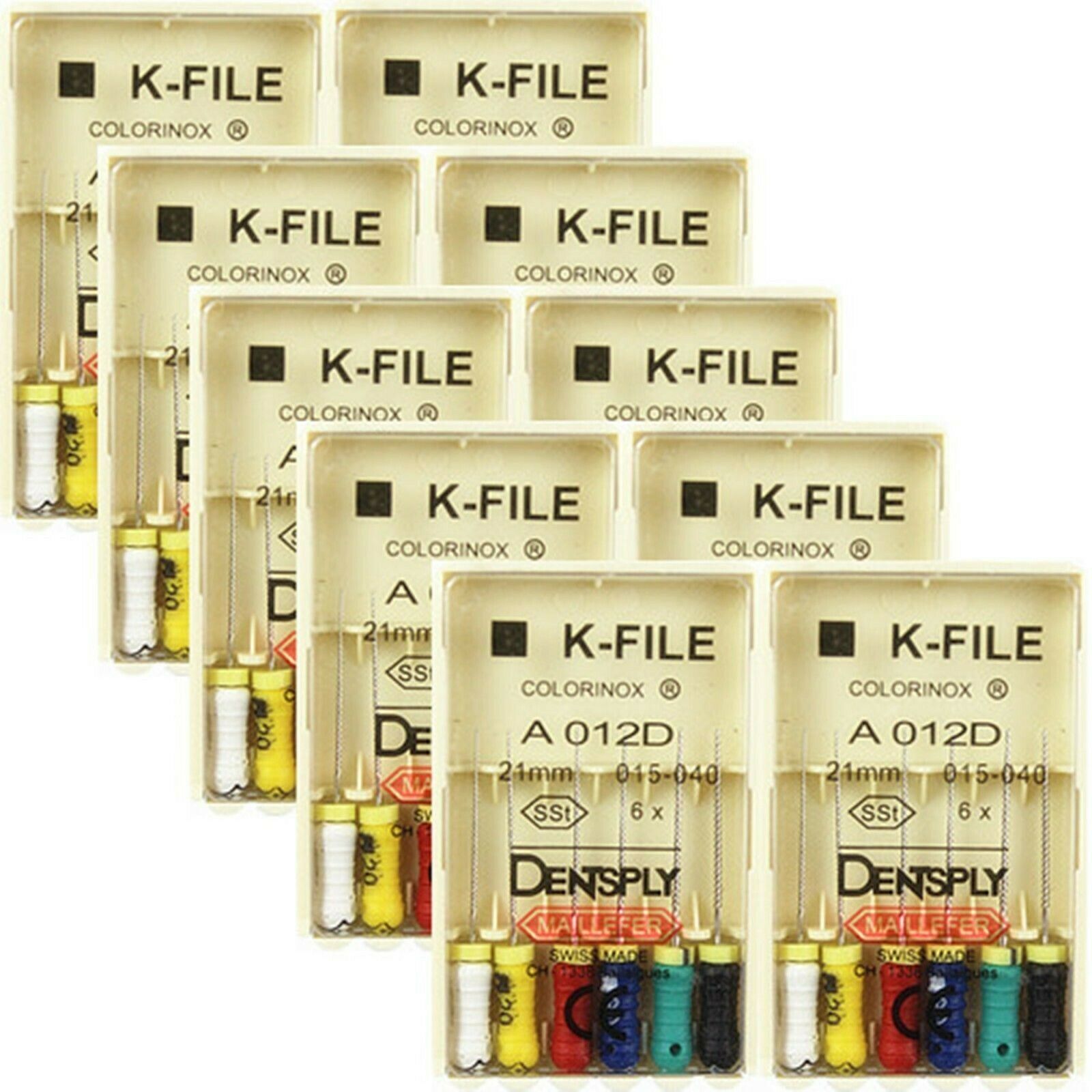 Dentsply Maillefer K-file Endodontic stainless steel (6-80) (21, 25 ,31mm) 6/Pak