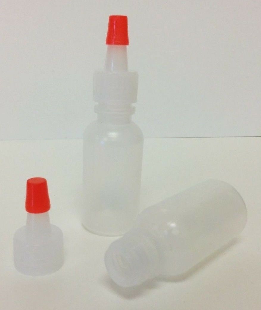 50 Pack Of 1/2oz (15ml) Plastic Boston Round Squeeze Bottles With Yorker Caps