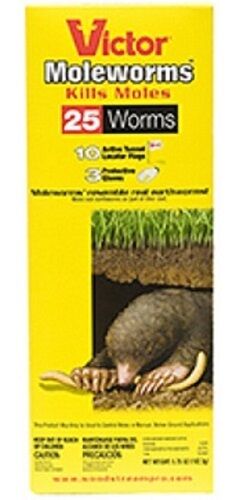 Victor Mole Worms (50) Worms (20) Locator Flags (6) Disposable Gloves