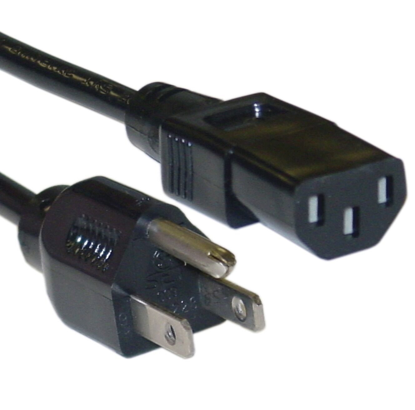 Standard 3 Prong Iec320c13 To Nema5-15p Universal Appliance Computer Power Cord