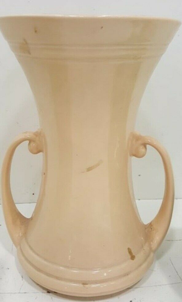 Early 1940's Abingdon Pottery Matte Pink Classic Handled Vase