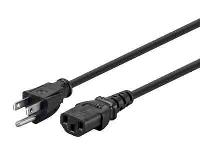 3-Prong Power Cord - 10' - Black | NEMA 5-15P to IEC 60320 C13, 18AWG, 10A, 125V