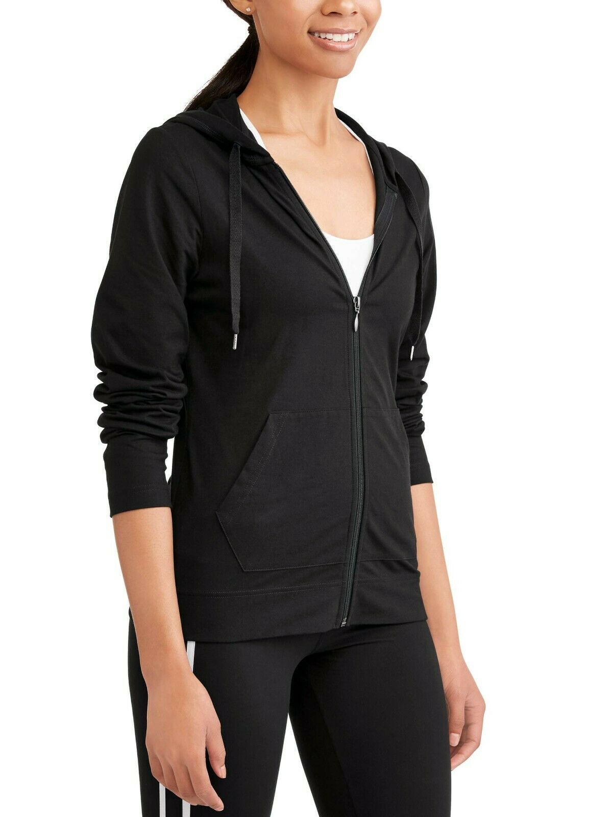 Athletic Works Women's French Terry Core Active Full Zip Hoodie Black L XL 2X