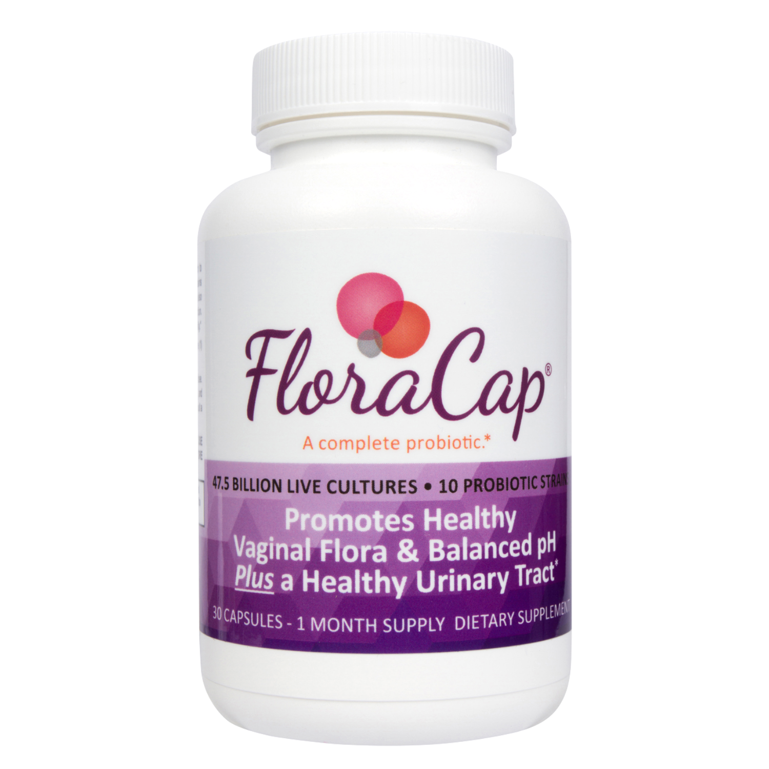 FloraCap Feminine Probiotic for Vaginal Health | 47.5 Billion CFU | 10 Strains