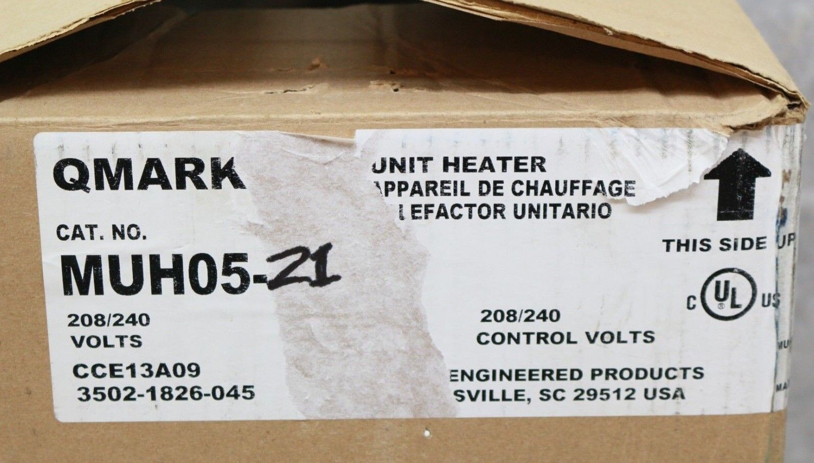 New Qmark Unit Heater Muh03-21 208/240v 2200/3000 Watts