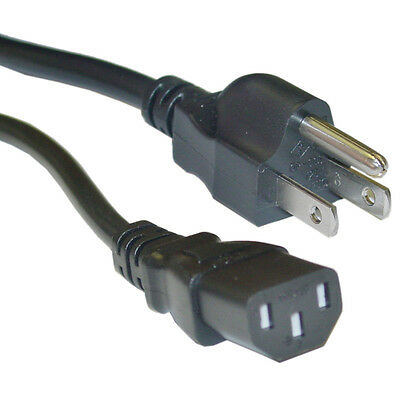 6 Ft 3-prong Trapezoid Computer Power Cord Universal Pc Cable Standard Wire 6 Ft