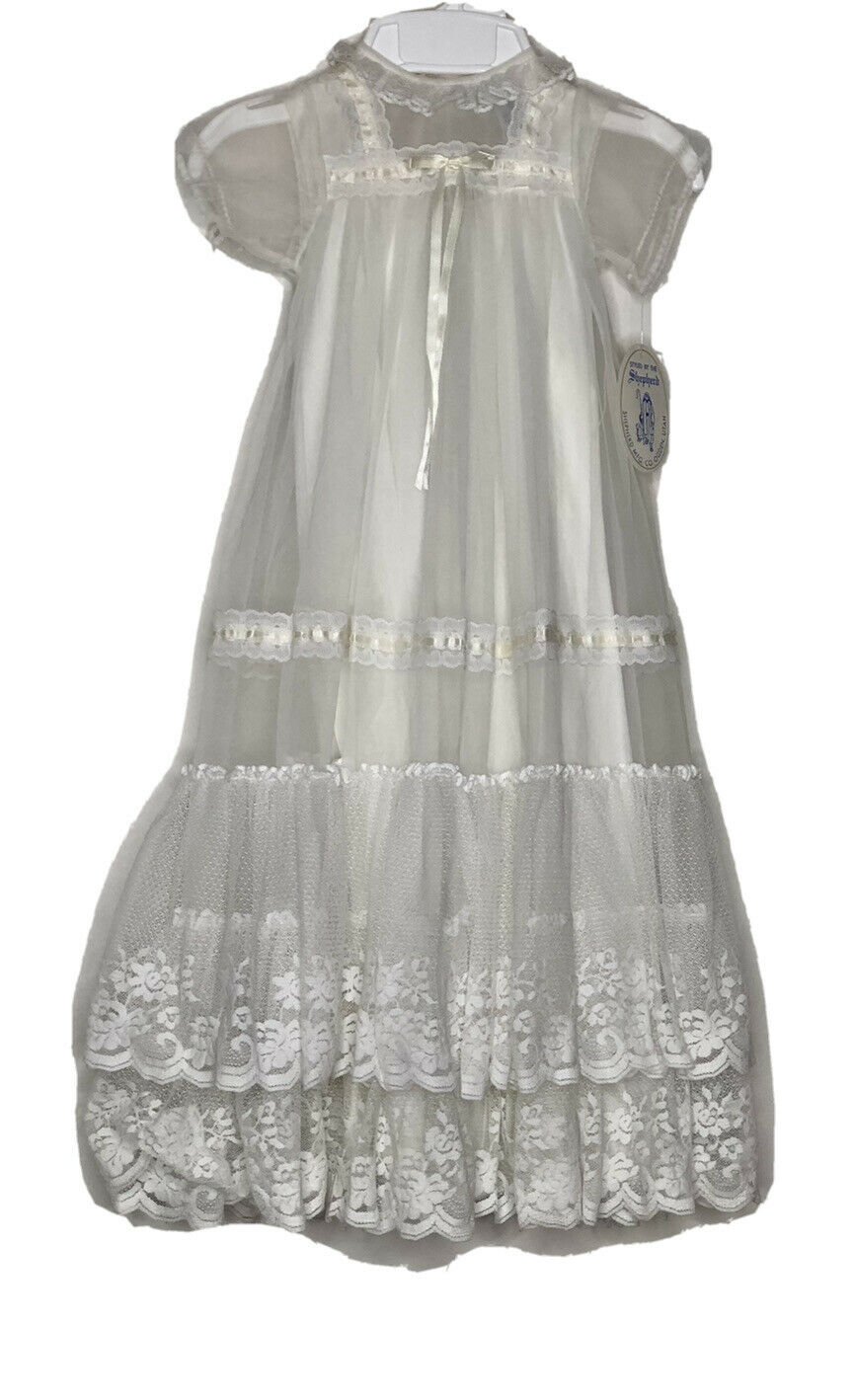 Styled By The Shepherd Baptism Christening Gown, Dress With Slip. Size Small