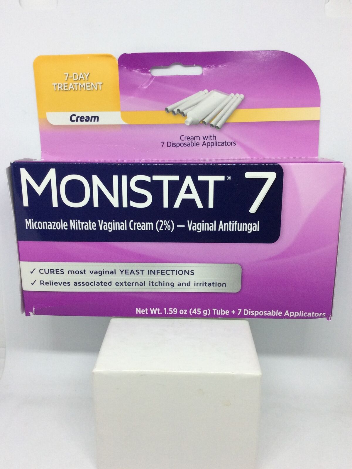 New In Dented Box Monistat 7 Miconazole Nitrate Vaginal Antifungal Cream Ex 2/24