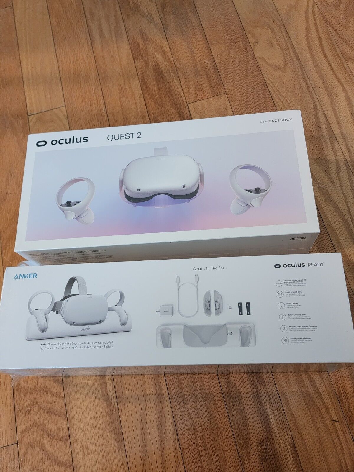 Oculus Quest 2 256GB White VR Headset plus Anker Charging Dock Bonus
