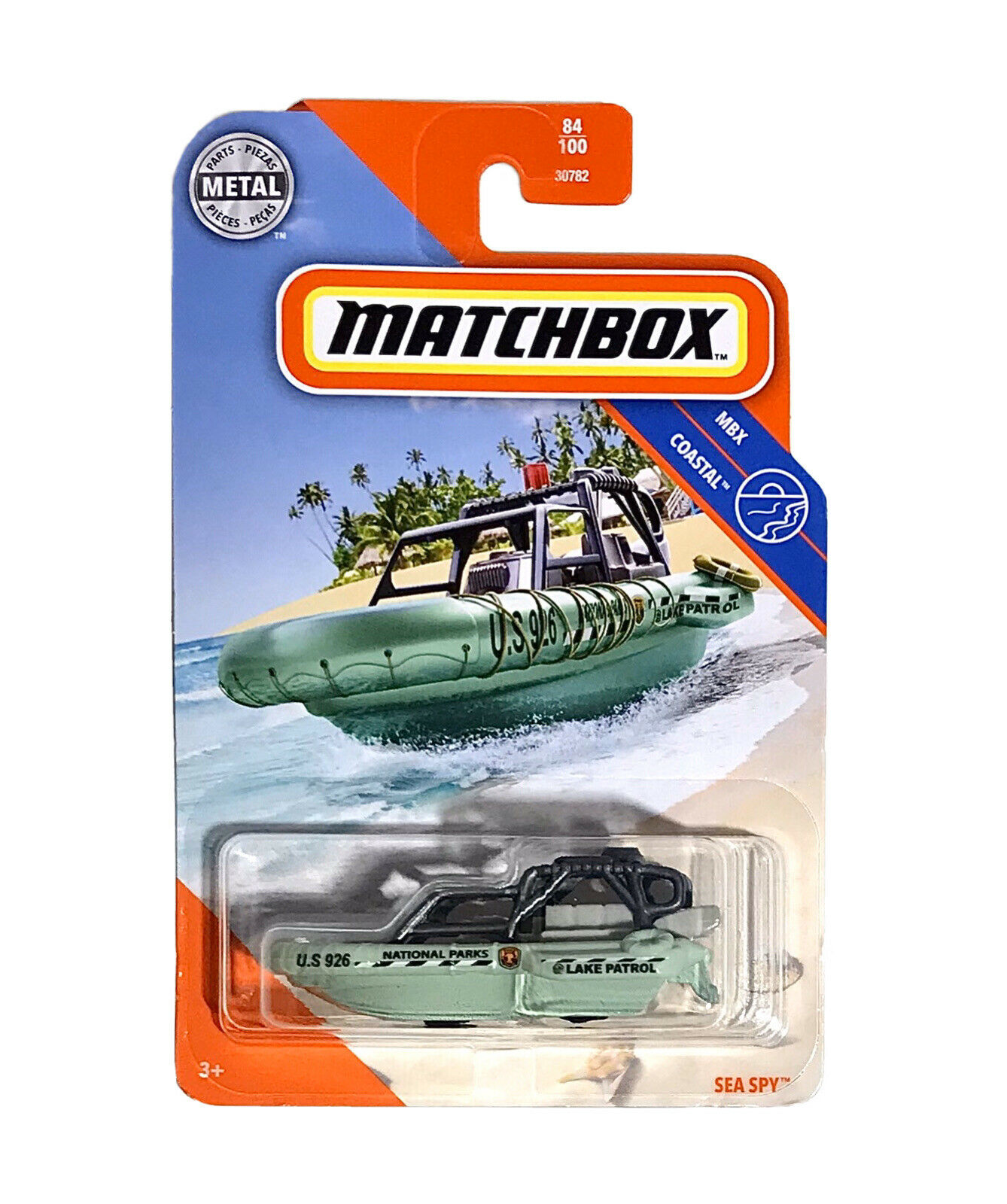 Matchbox 2020 MBX Coastal SEA SPY Rescue Boat 1:64 Scale Mint Green 84/100