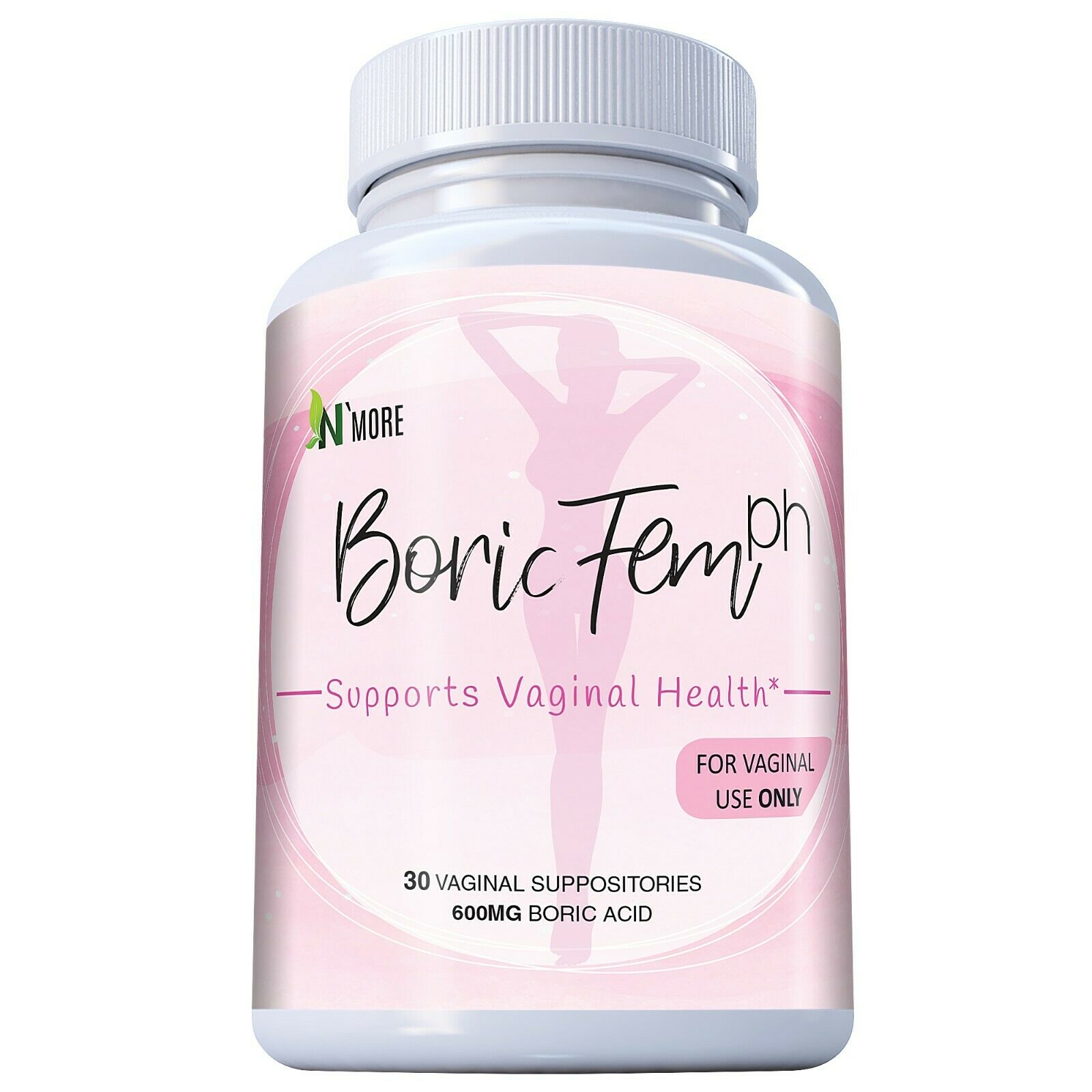 Boricfem 600mg  Vaginal Suppositories Yeast Infection Bv Made In Usa (30 Ct)