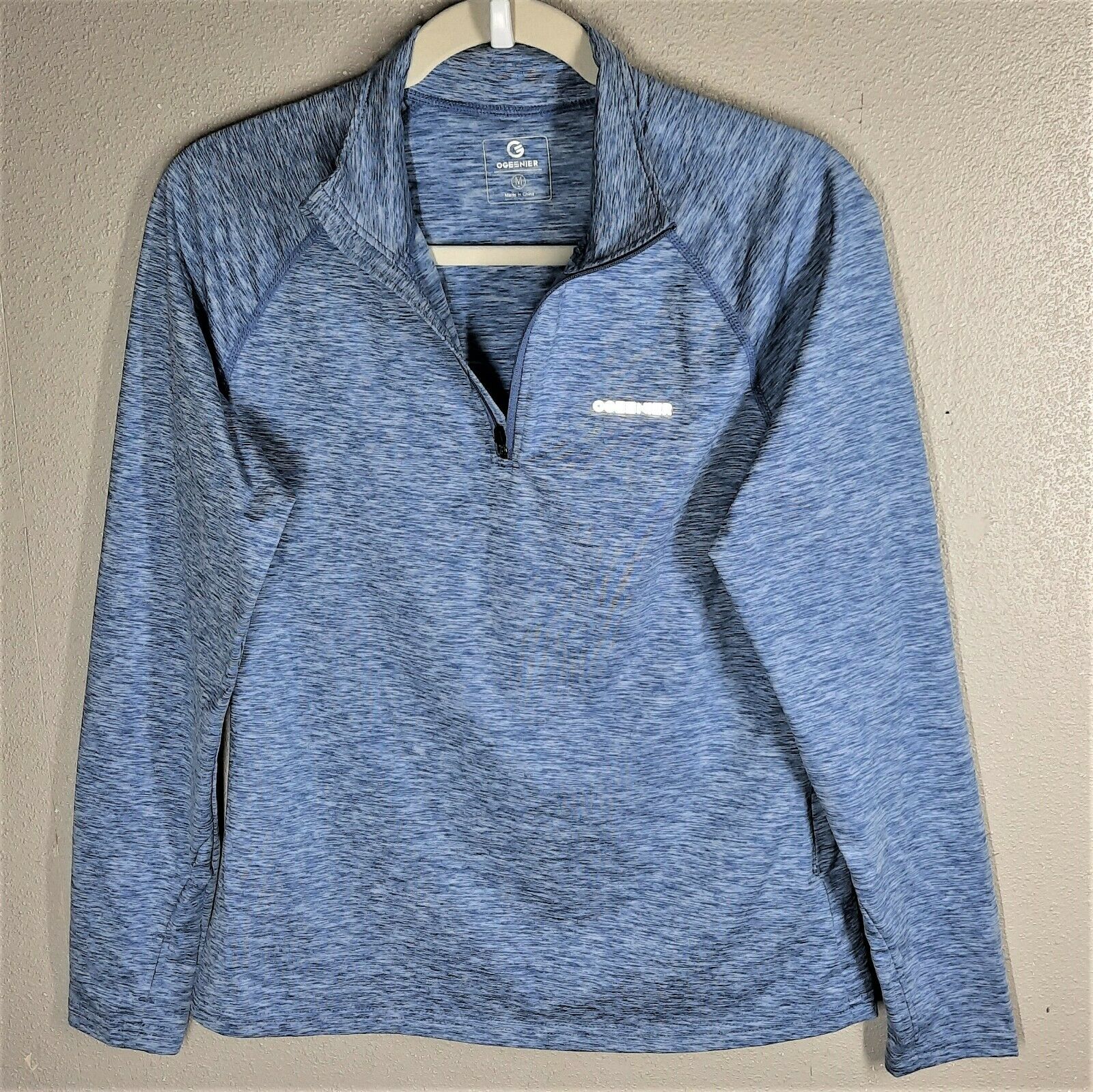 Ogeenier Womens Blue Athletic Jacket 1/4 Zip Size M