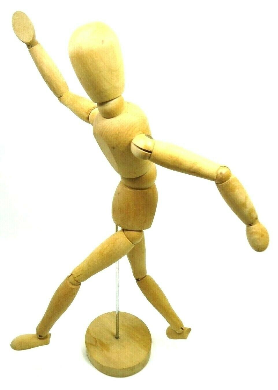 ARTIST MANNEQUIN STANDING WOOD JOINTED SKETCH DRAW PAINT MODEL HUMAN MALE FIGURE
