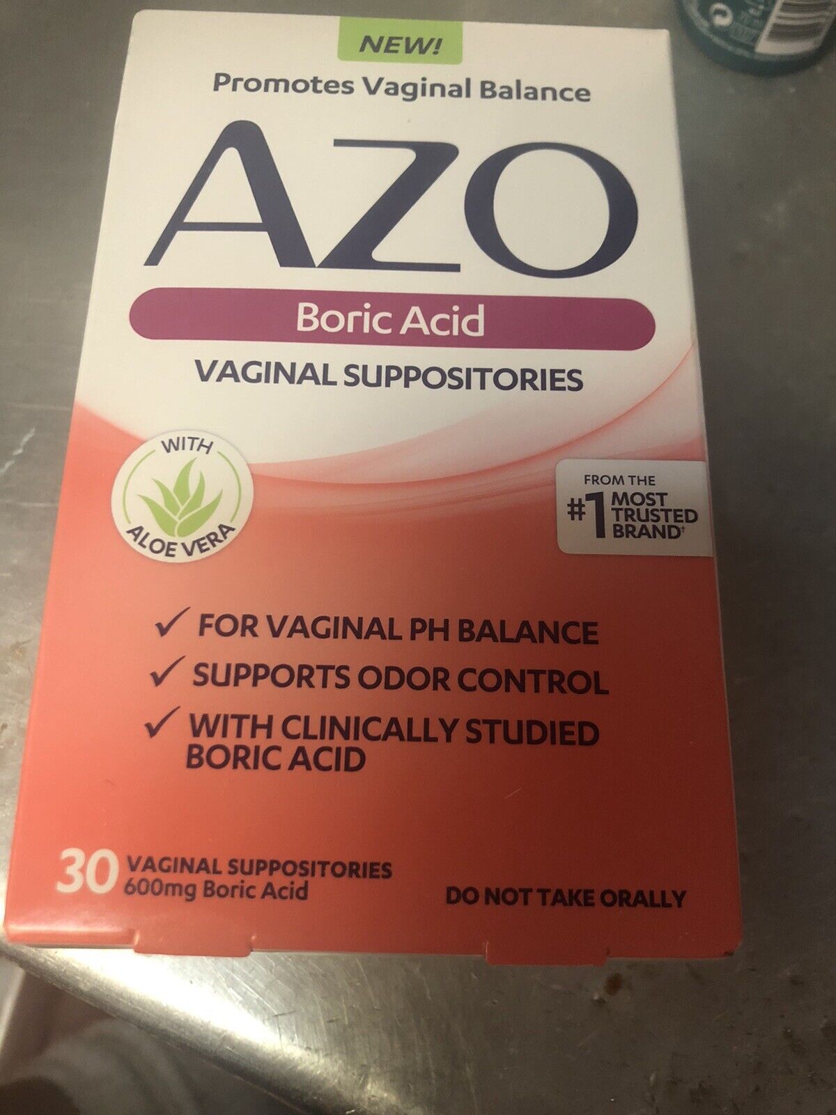 Azo Promotes Vaginal Balance Vaginal Suppositories 30ct Exp 06/24