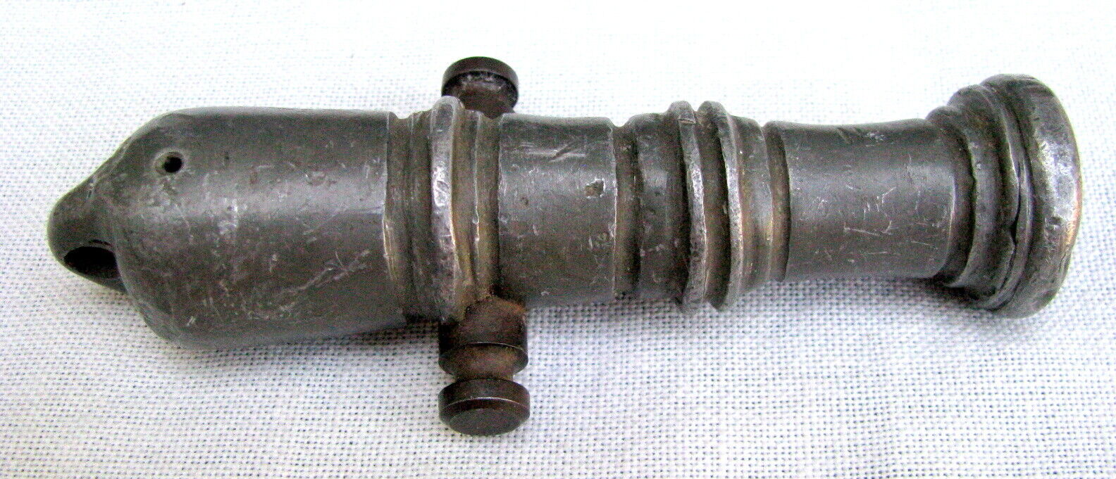 ANTIQUE UNUSUAL SMALL BOY’S TOY CAST PEWTER CANNON BARREL~ENGLISH c.1700's