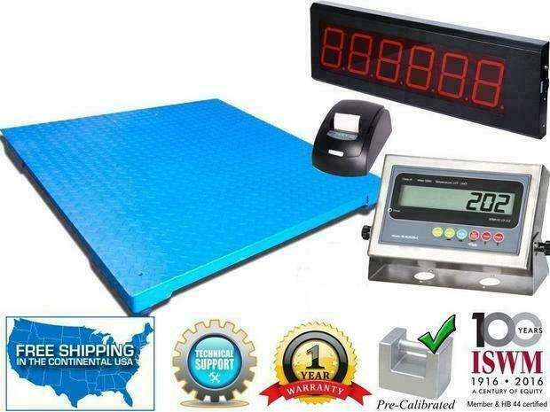 Floor Scale With Printer & Scoreboard 2500 Lbs X 0.5 Lb Pallet Size 48" X 48"