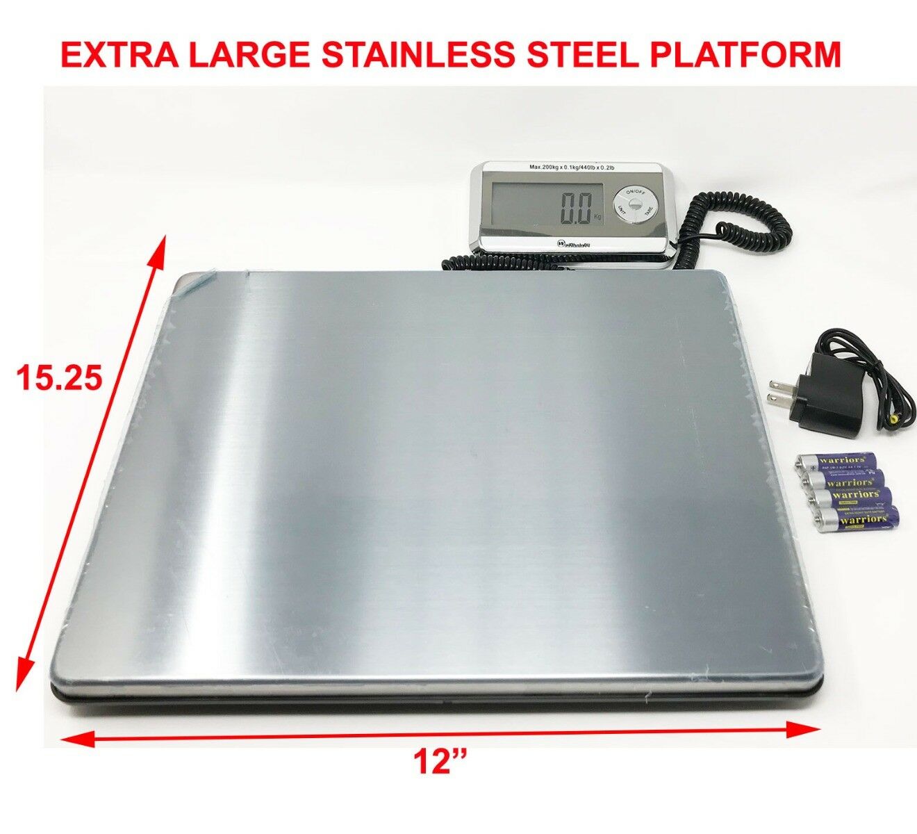 Large Heavy Duty Digital Shipping Postal Parcel Scale 440 Lbs Stainless Steel